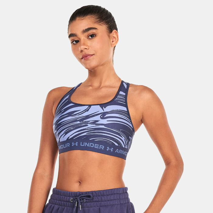 Under Armour Women's Armour Medium Support Printed Sports Bra Purple Under Armour Women's Armour Medium Support Printed Sports Bra Purple image number 0