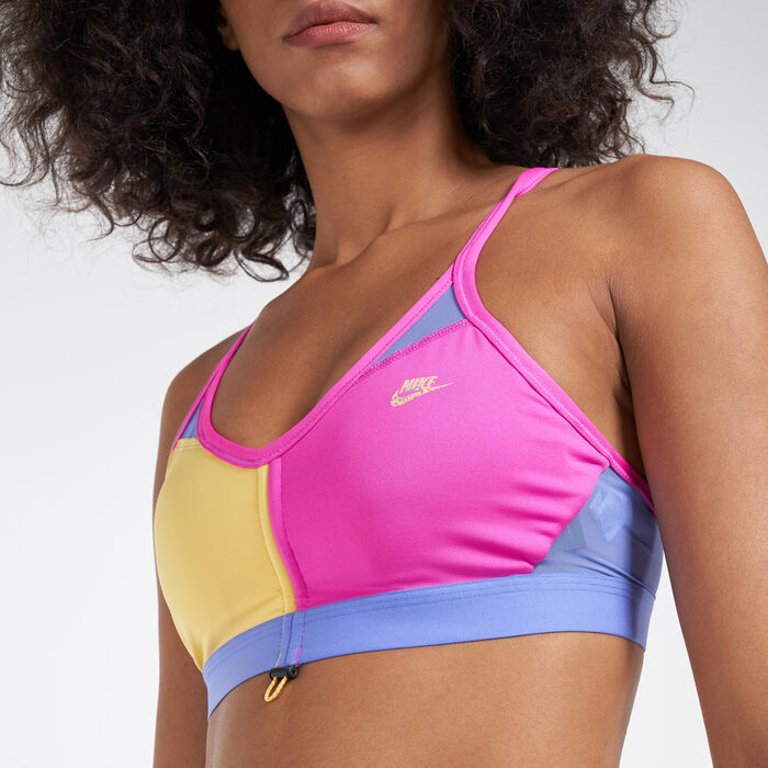 Nike Training Indy Logo Bra In Pink