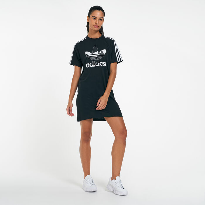 adidas Women's Marimekko Trefoil Print Infill Dress Black adidas Women's Marimekko Trefoil Print Infill Dress Black image number 1