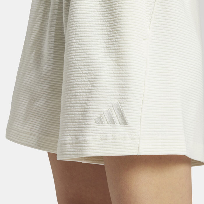 adidas Women's ALL SZN Ribbed Shorts White adidas Women's ALL SZN Ribbed Shorts White image number 4