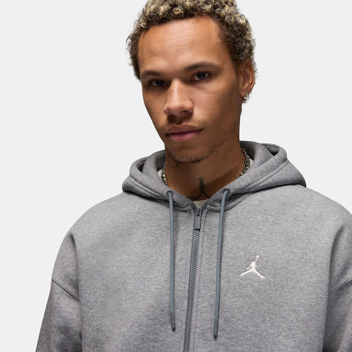 Jordan Men's Brooklyn Fleece Full-Zip Hoodie Grey Jordan Men's Brooklyn Fleece Full-Zip Hoodie Grey image number 3