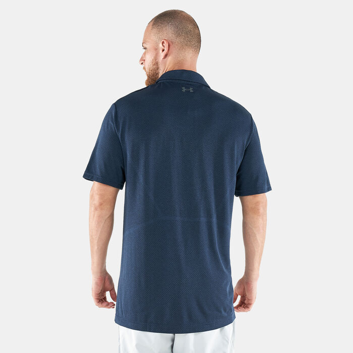 Under Armour Men's UA Vanish Seamless Mapped Polo Shirt Blue Under Armour Men's UA Vanish Seamless Mapped Polo Shirt Blue image number 1