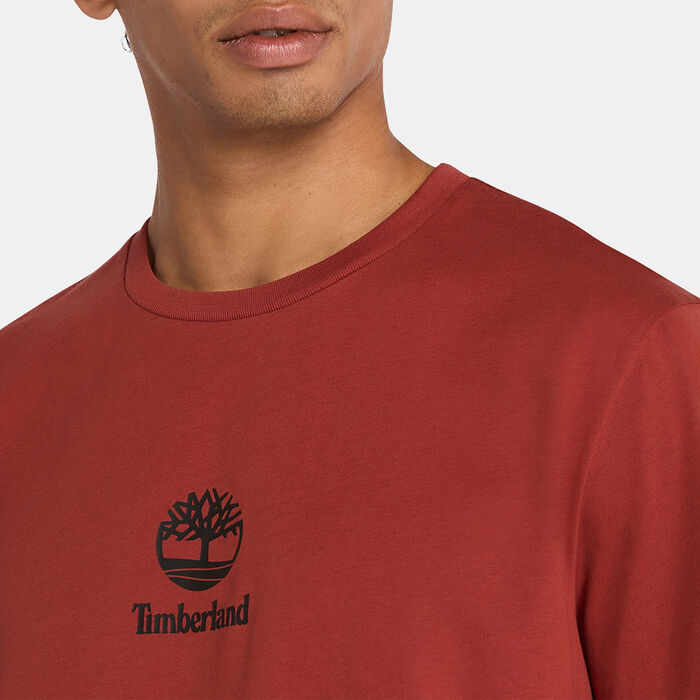 Timberland Men's Small Logo T-Shirt Orange image number 3