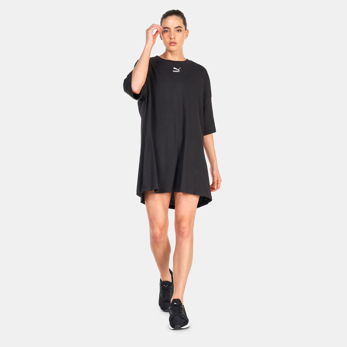 PUMA Women's CLASSICS T-Shirt Dress Black image number 0