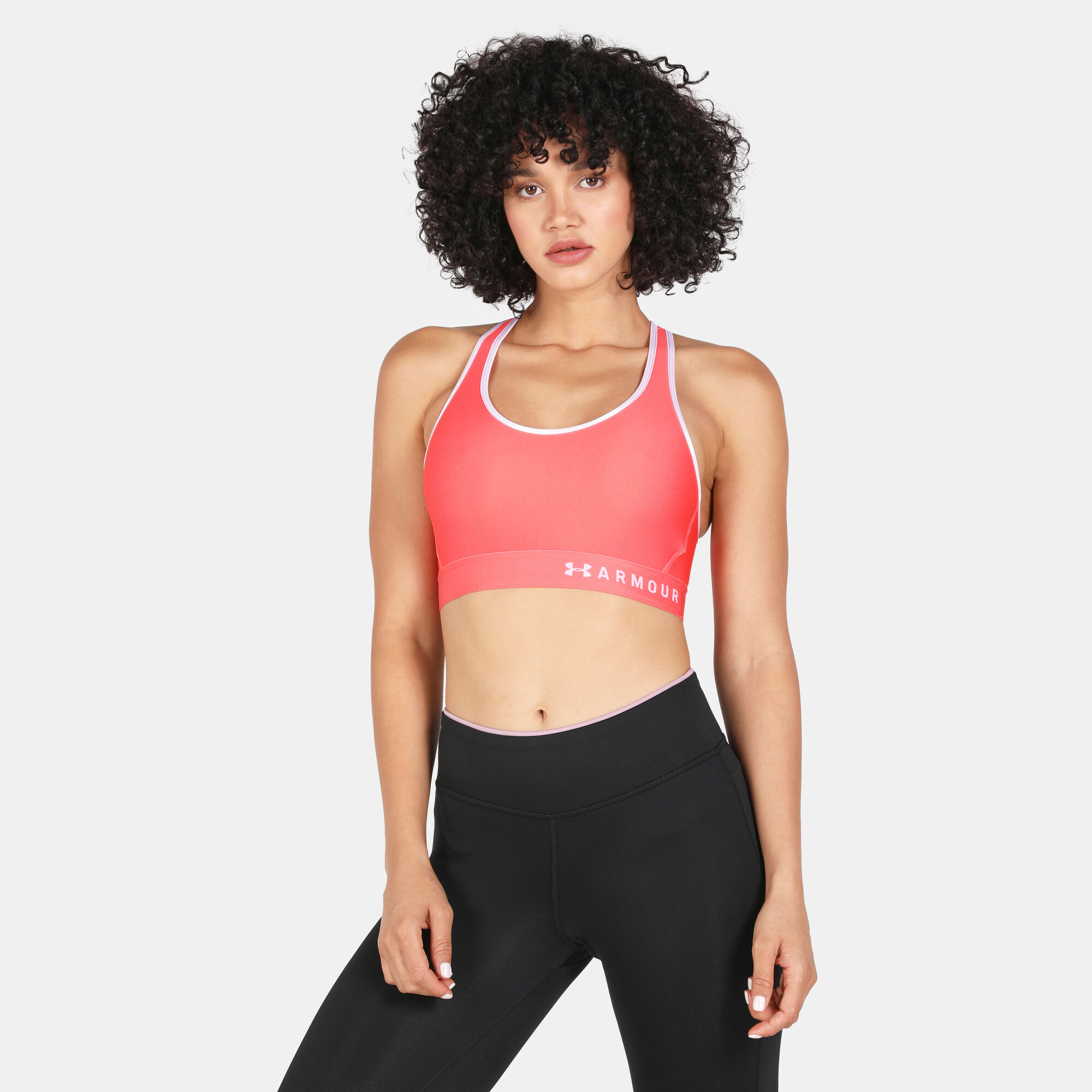 Buy Under Armour Women's Armour® Mid Sports Bra Pink in KSA -SSS