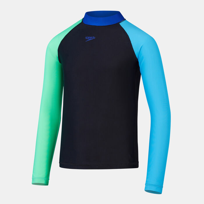 Speedo Kids' Colourblock Rashguard and Jammers Set Black Speedo Kids' Colourblock Rashguard and Jammers Set Black image number 0