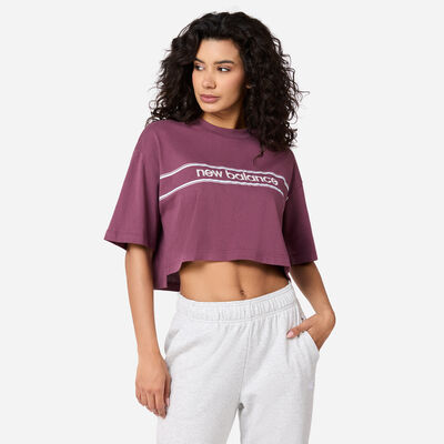 New Balance Women's Athletics Linear Logo T-Shirt Purple New Balance Women's Athletics Linear Logo T-Shirt Purple