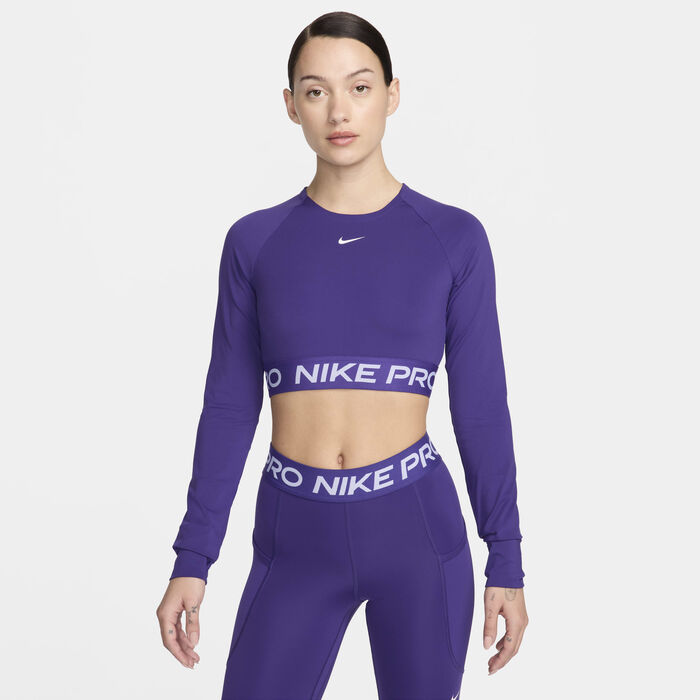 Nike Women's Pro Dri-FIT Crop Top Purple Nike Women's Pro Dri-FIT Crop Top Purple image number 0