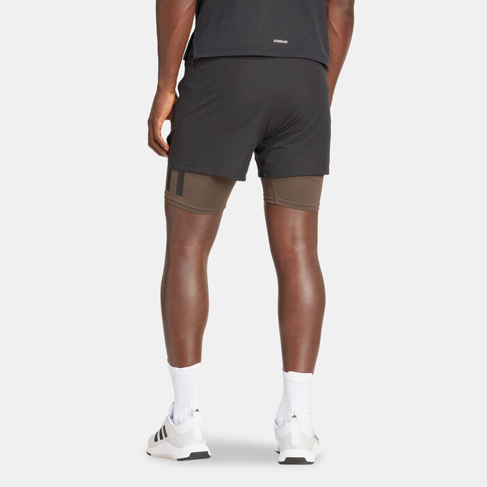 adidas Men's Power 2-In-1 Training Shorts Black image number 1