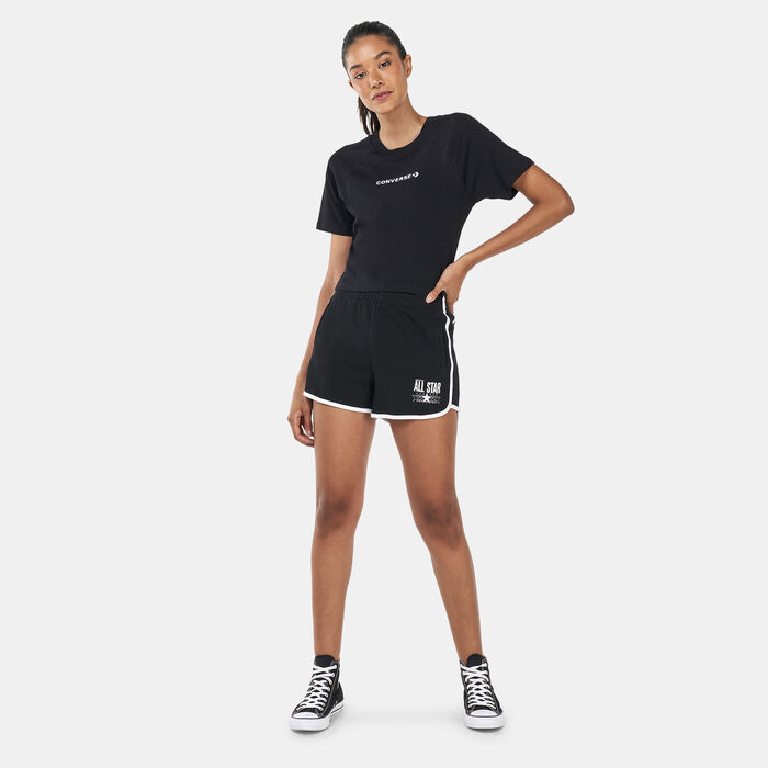 Converse Women's Striped Wordmark T-Shirt Black Converse Women's Striped Wordmark T-Shirt Black image number 2