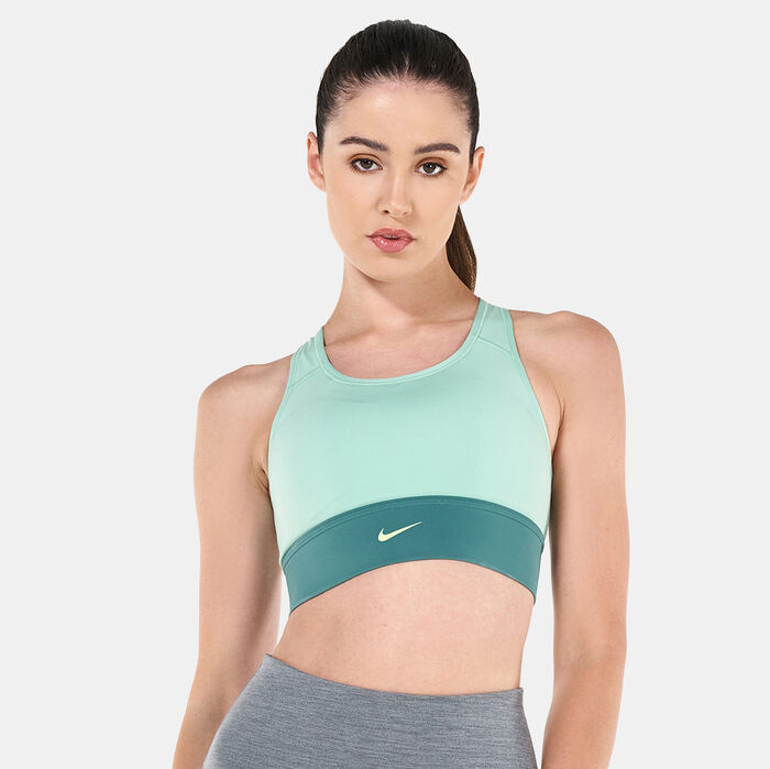 Nike Women's Swoosh Longline Sports Bra Green Nike Women's Swoosh Longline Sports Bra Green image number 0