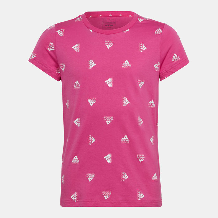 adidas Kids' Brand Love Print T-Shirt Magenta adidas Kids' Brand Love Print T-Shirt Magenta image number 0