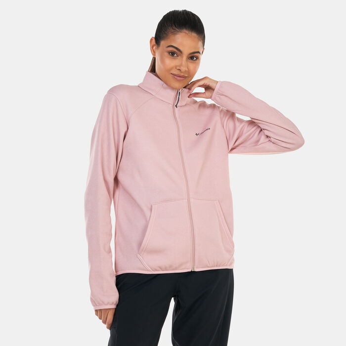 Columbia Women's Hike Tech Fleece Full-Zip Hoodie Red Columbia Women's Hike Tech Fleece Full-Zip Hoodie Red image number 0