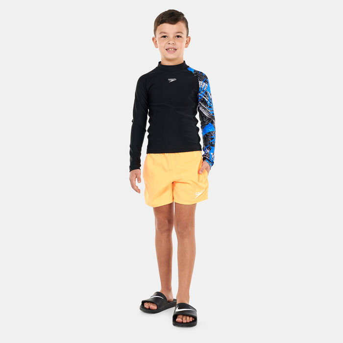 Speedo Kids' Printed Long Sleeve Rashguard Black image number 2