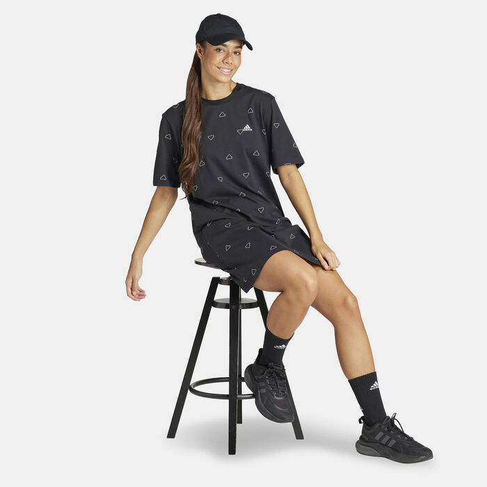 adidas Women's Essentials Graphic T-Shirt Dress Black adidas Women's Essentials Graphic T-Shirt Dress Black image number 2
