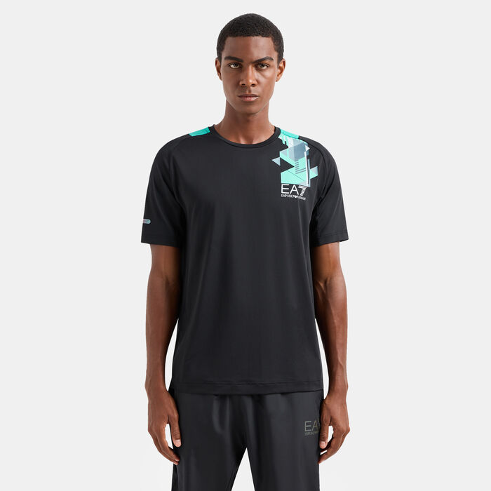 EA7 Emporio Armani Men's Ventus7 Top Performer T-Shirt Black EA7 Emporio Armani Men's Ventus7 Top Performer T-Shirt Black image number 0