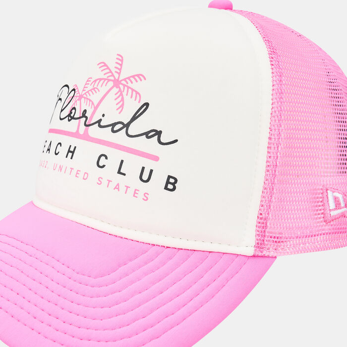 New Era Women's Logo 9FORTY A-Frame Trucker Cap Pink image number 2