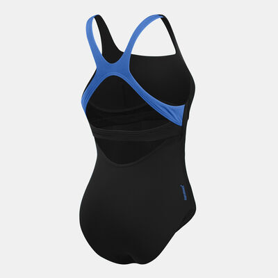 Speedo Women's Support Banded One-Piece Swimsuit Black