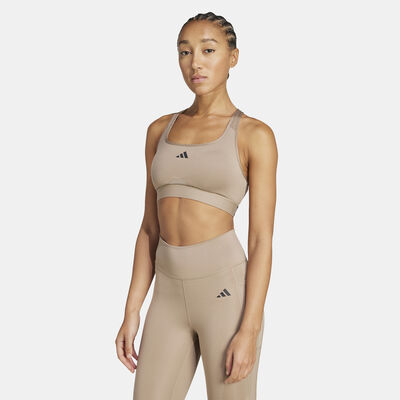 adidas Women's Powerimpact Medium-Support Training Sports Bra Brown