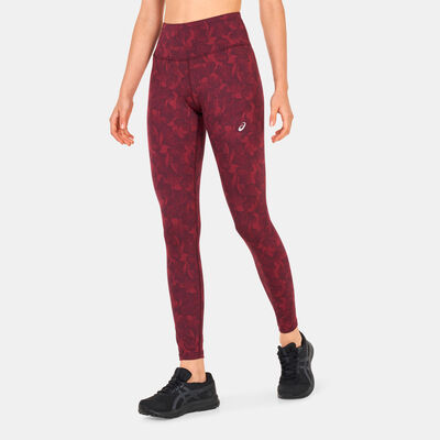 ASICS Women's Runkoyo Jacquard Leggings Red ASICS Women's Runkoyo Jacquard Leggings Red