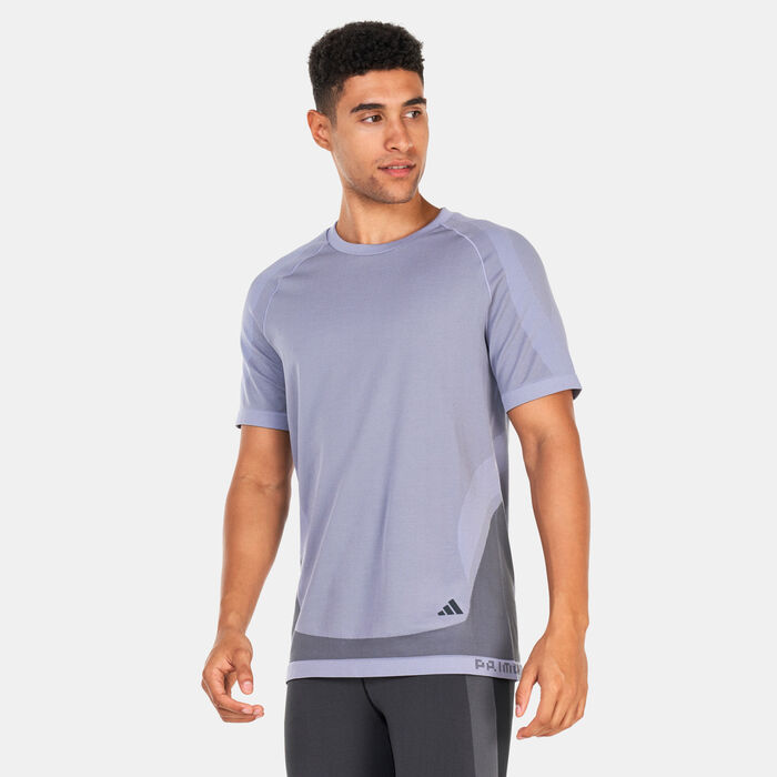 adidas Men's PRIMEKNIT Yoga Seamless Training T-Shirt Grey adidas Men's PRIMEKNIT Yoga Seamless Training T-Shirt Grey image number 0