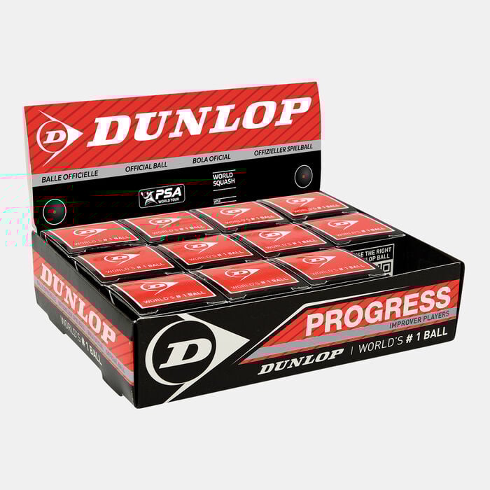 Dunlop Progress 12 X 1BB X Squash Ball Black Dunlop Progress 12 X 1BB X Squash Ball Black image number 0
