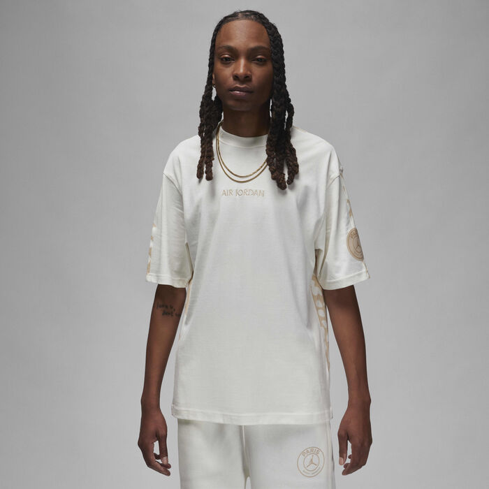 Jordan Men's Paris Saint-Germain Wordmark Heritage 85 T-Shirt White Jordan Men's Paris Saint-Germain Wordmark Heritage 85 T-Shirt White image number 0