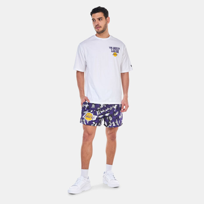 New Era Men's NBA Los Angeles Lakers All Over Print Shorts Purple New Era Men's NBA Los Angeles Lakers All Over Print Shorts Purple image number 2