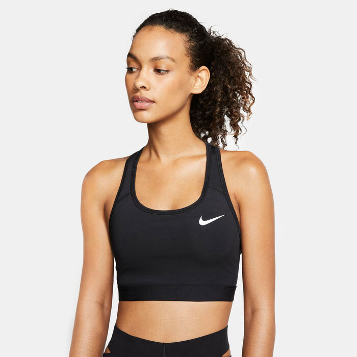 Nike Women's Dri-FIT Swoosh Medium-Support Non Padded Sports Bra Black Nike Women's Dri-FIT Swoosh Medium-Support Non Padded Sports Bra Black image number 0