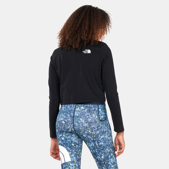 The North Face Women's Longsleeve Crop Top Black The North Face Women's Longsleeve Crop Top Black image number 1