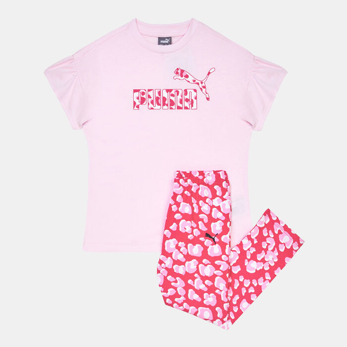 PUMA Kids' Animal Minicats T-Shirt and Leggings Set Pink PUMA Kids' Animal Minicats T-Shirt and Leggings Set Pink image number 0