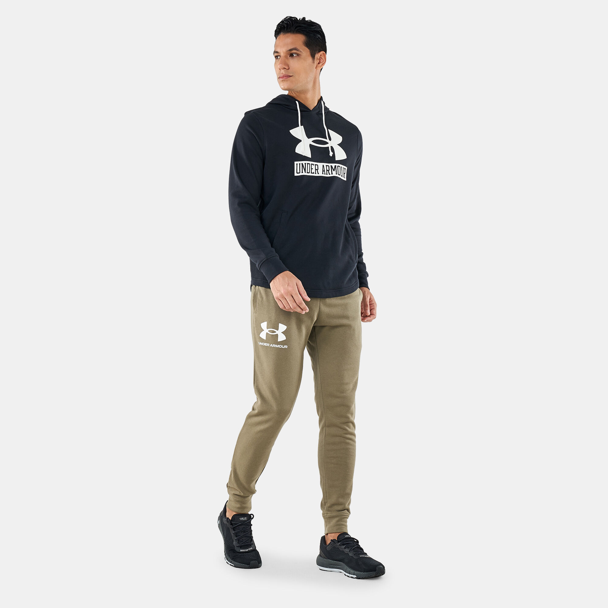 Men s UA Rival Terry Logo Hoodie Black Under Armour in KSA SSS