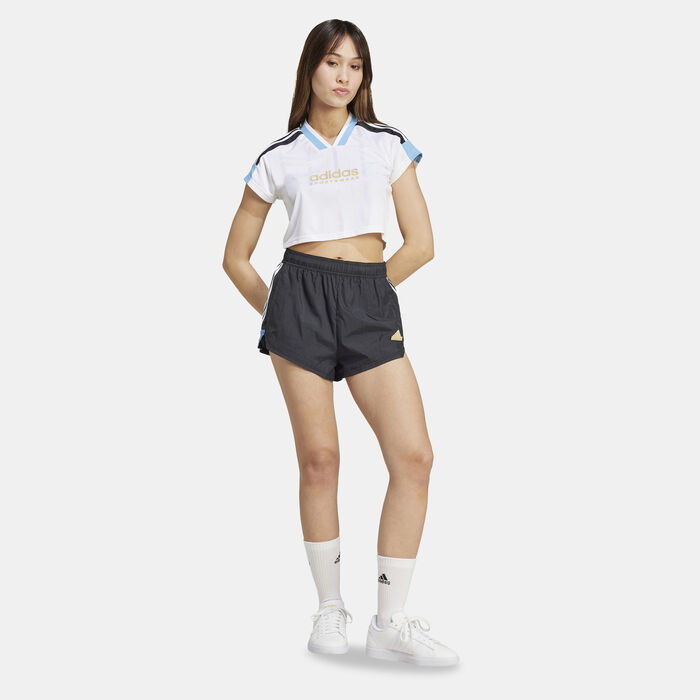 adidas Women's Tiro Cut 3-Stripes Cropped Jersey White adidas Women's Tiro Cut 3-Stripes Cropped Jersey White image number 2