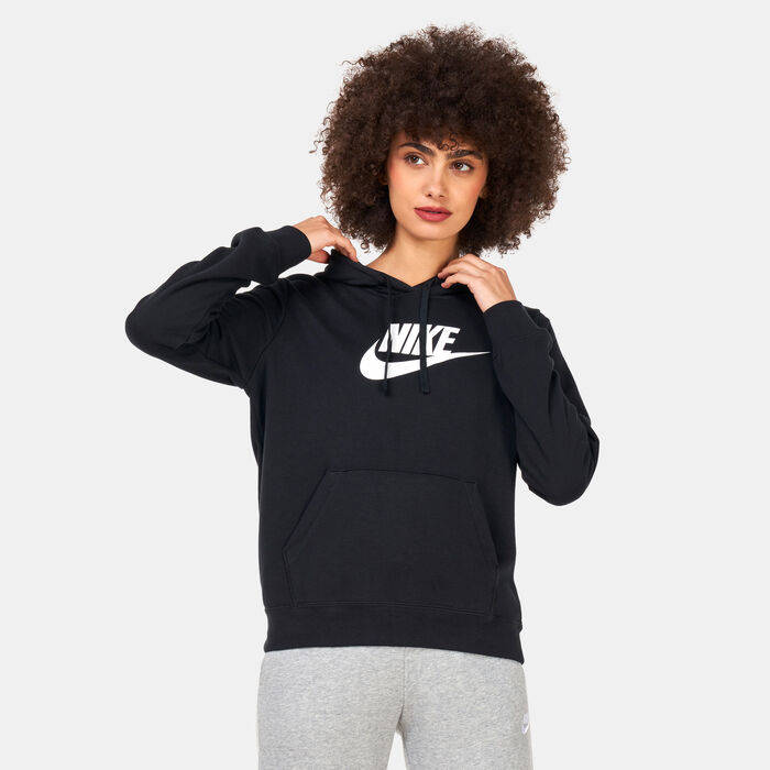 Nike Women's Sportswear Club Fleece Logo Pullover Hoodie Black Nike Women's Sportswear Club Fleece Logo Pullover Hoodie Black image number 0