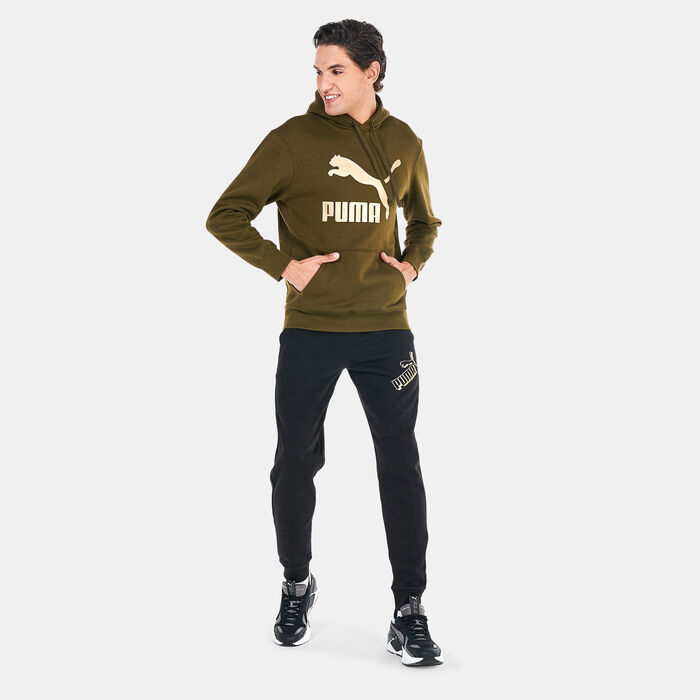 PUMA Men's Classics Metallic Logo Hoodie Brown PUMA Men's Classics Metallic Logo Hoodie Brown image number 2