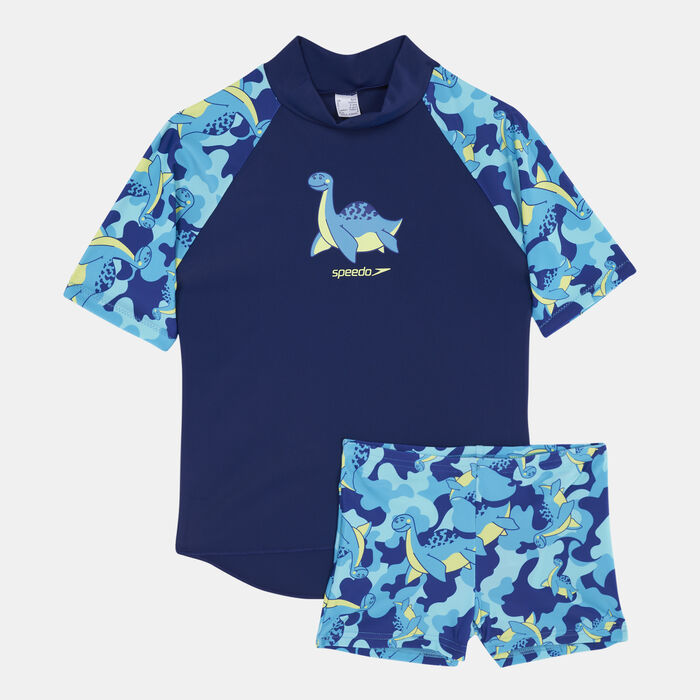 Speedo Kids' Printed Rashguard Top and Shorts Set Multi-Color Speedo Kids' Printed Rashguard Top and Shorts Set Multi-Color image number 0