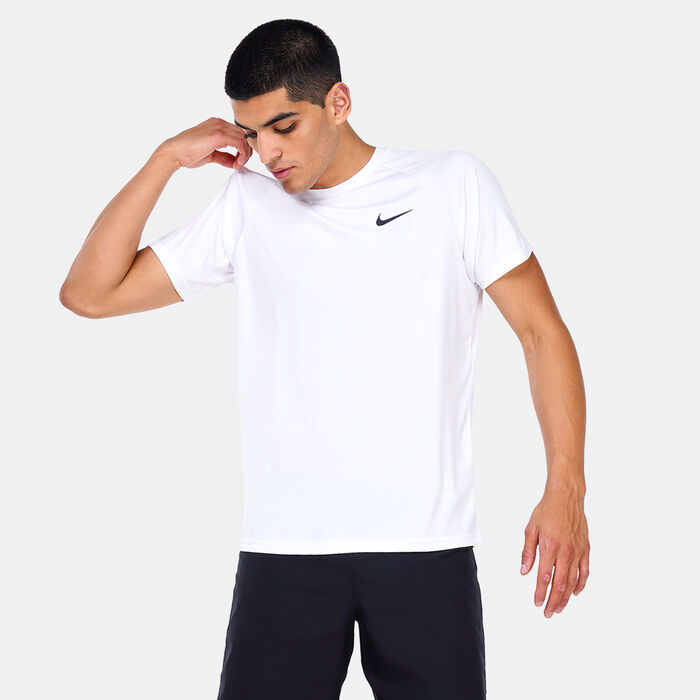 Nike Swim Men's Hydroguard Swimming Top White Nike Swim Men's Hydroguard Swimming Top White image number 0