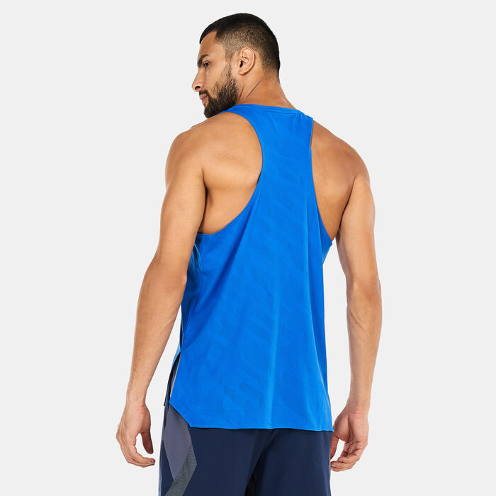 New Balance Men's Q Speed Jacquard Tank Top Blue image number 1