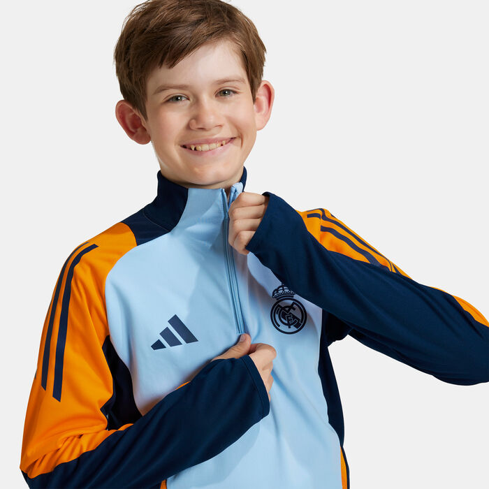 adidas Kids' Real Madrid Tiro 24 Competition 1/4-Zip Training Football Top Blue image number 3