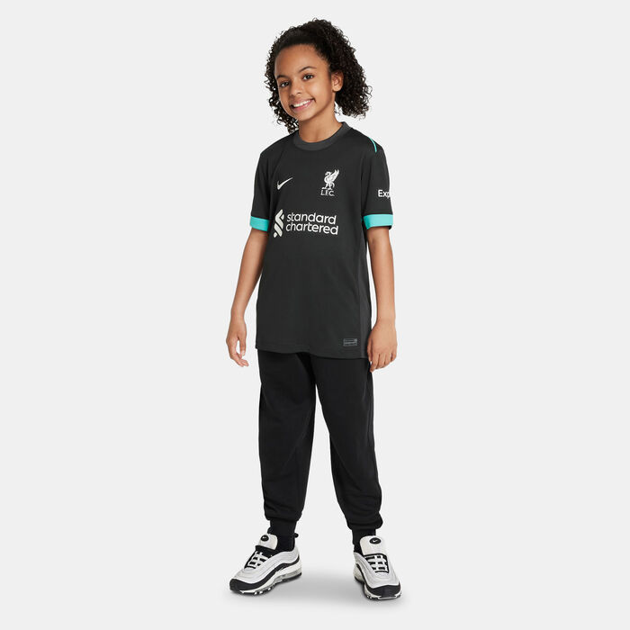 Nike Kids' Liverpool 24/25 Away Replica Football Jersey Black Nike Kids' Liverpool 24/25 Away Replica Football Jersey Black image number 2