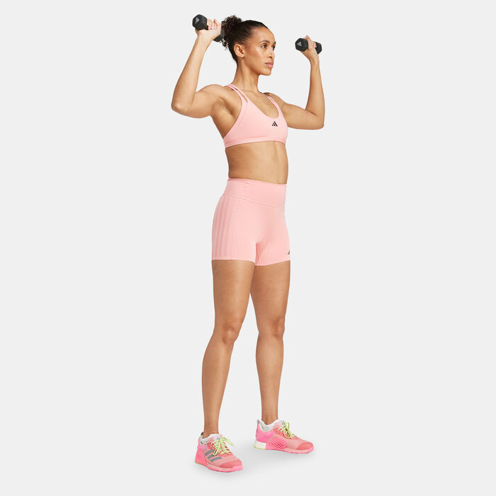 adidas Women's Aeroimpact Luxe Light-Support Training Sports Bra Pink image number 2