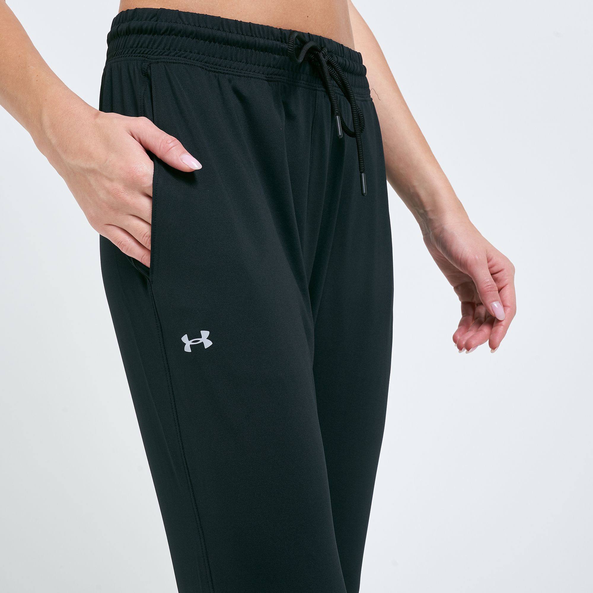 BALEAF Women's Fleece Lined Pants Straight Leg Sweatpants Pull-on Dress  Pants with Zipper Pockets Athletic for Golf Running Black Large