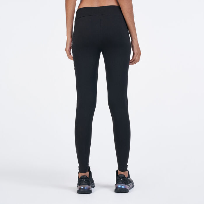 PUMA Women's Essential Graphic Leggings Black PUMA Women's Essential Graphic Leggings Black image number 1