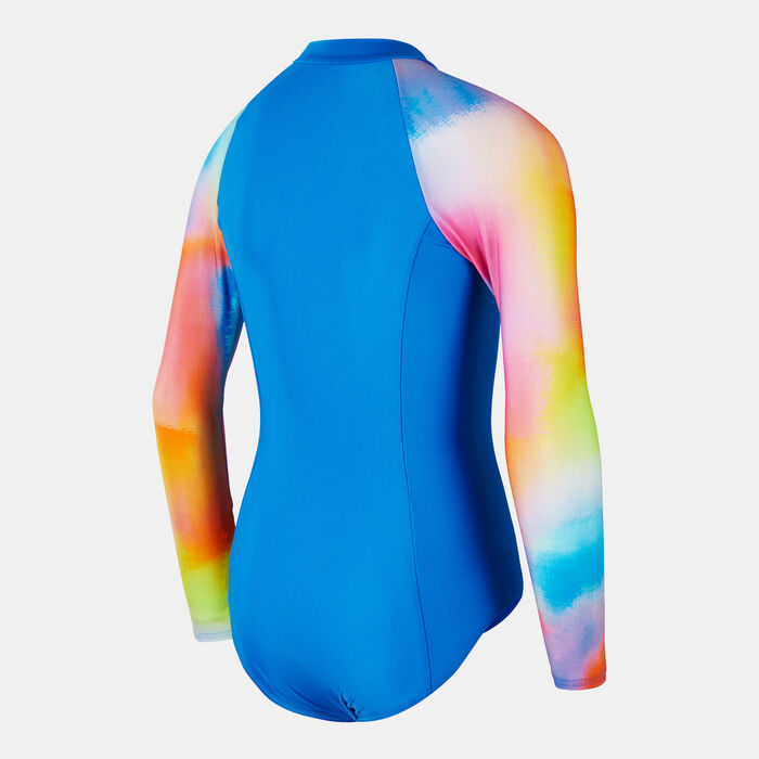 Speedo Kids' Long Sleeve Swimsuit Blue Speedo Kids' Long Sleeve Swimsuit Blue image number 1