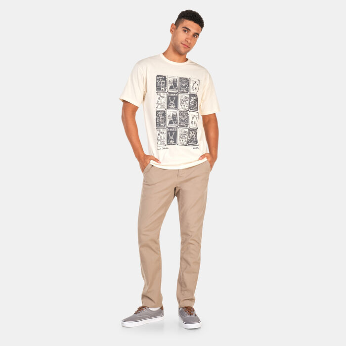 Vans Men's x Daniel Johnston Checkerboard Off The Wall T-Shirt White Vans Men's x Daniel Johnston Checkerboard Off The Wall T-Shirt White image number 2
