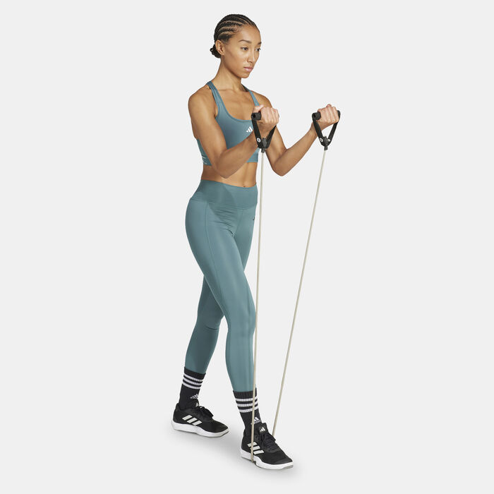 adidas Women's Powerimpact Medium-Support Training Sports Bra Green image number 2