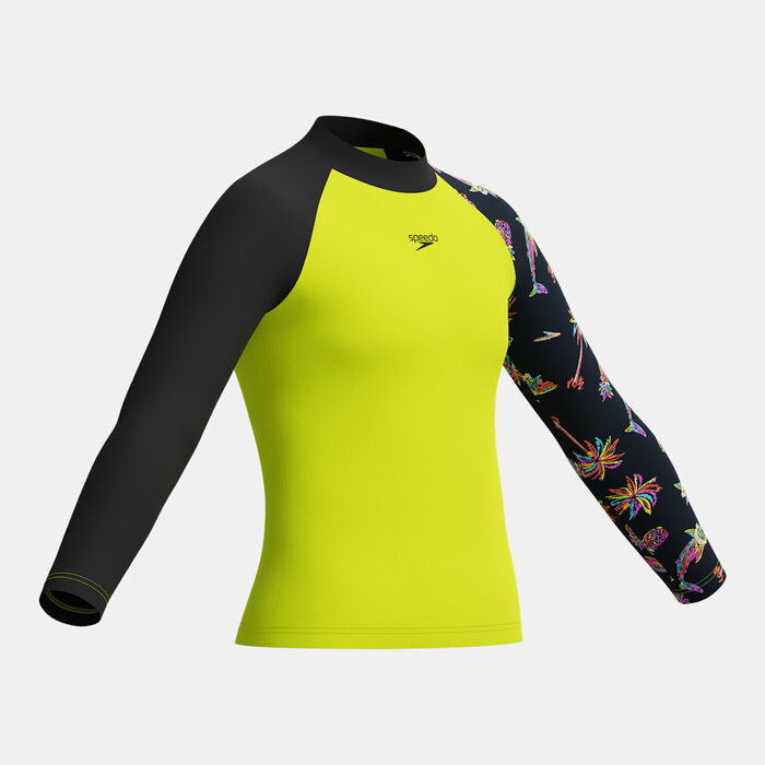 Speedo Kids' Printed Swimming Rashguard yellow image number 3