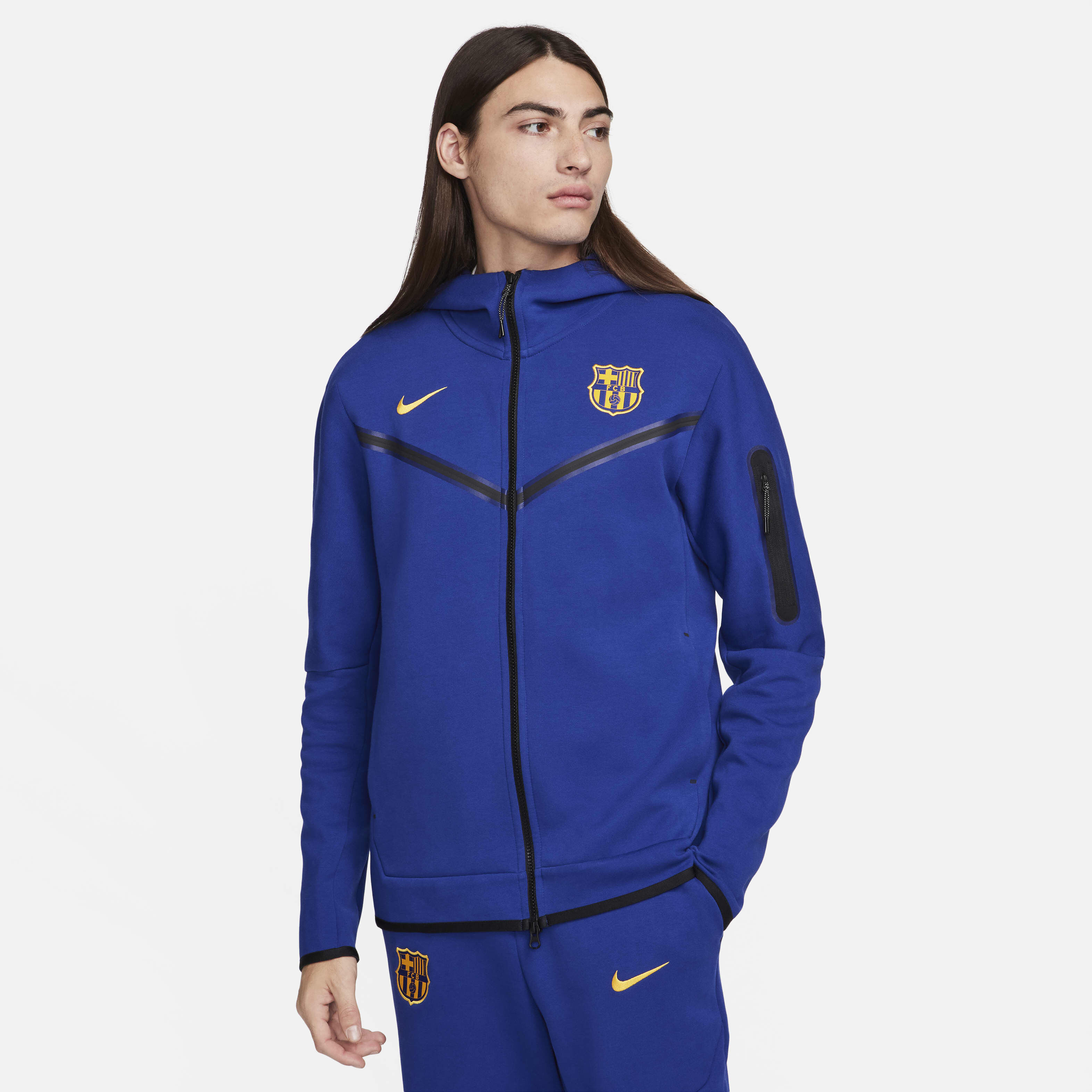 Shop Nike Men's F.C. Barcelona Tech Fleece Windrunner