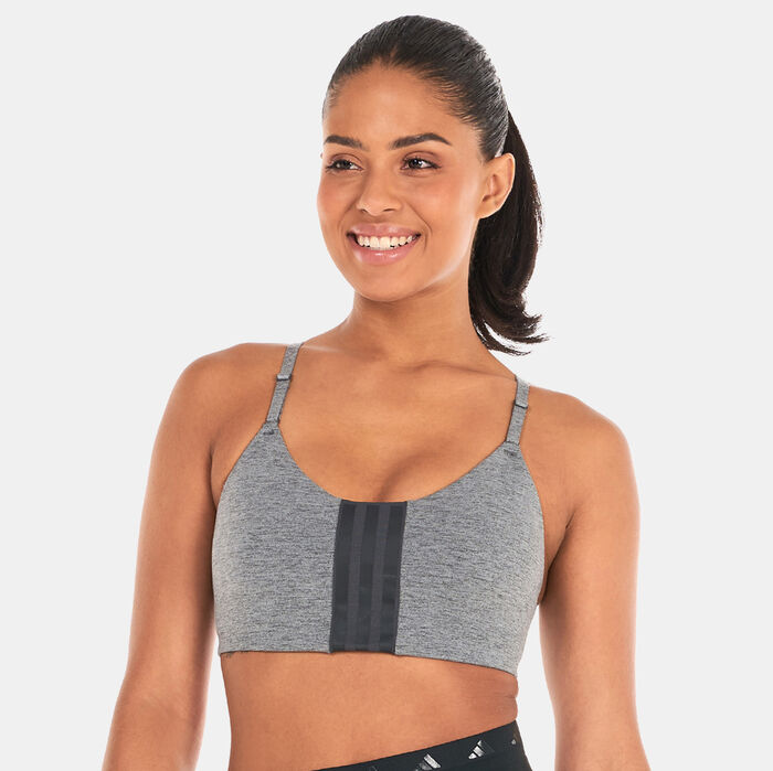 adidas Women's Aeroimpact Training Light Support Sports Bra Grey image number 0