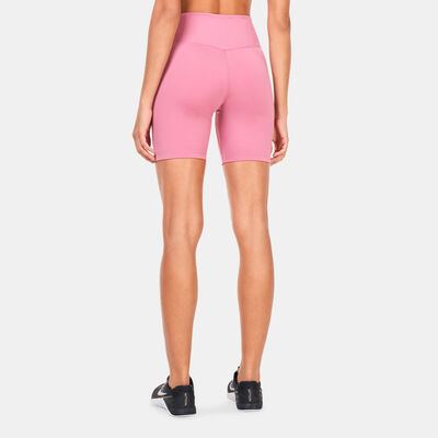 Nike Women's One Mid-Rise 7-Inch Bike Shorts Pink